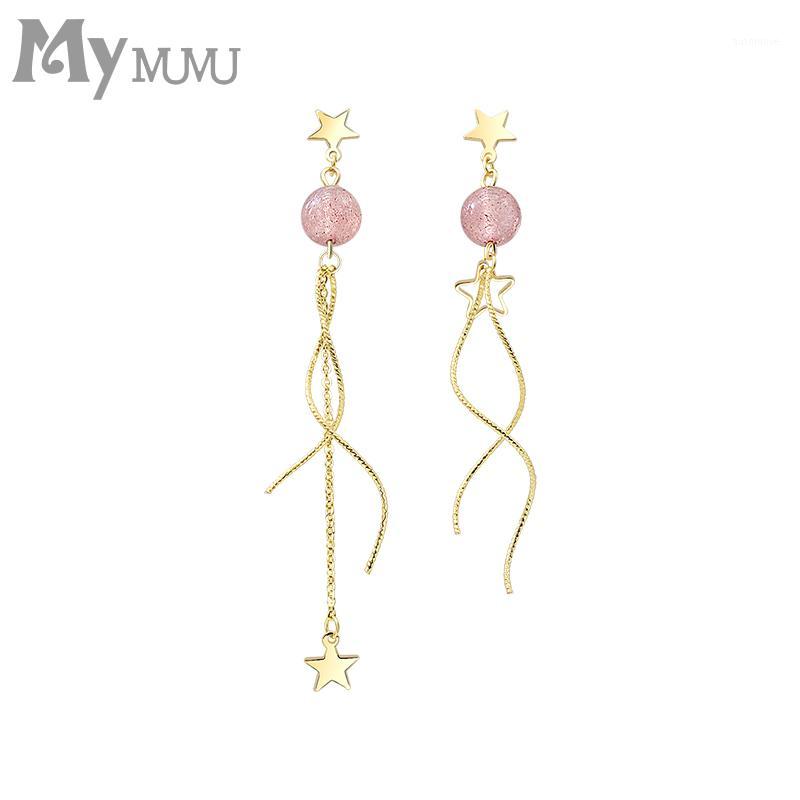 

S925 Silver Needle Star Tassel Earrings Female 2020 New Fashion Long Earrings Simple Temperament Asymmetric z8031