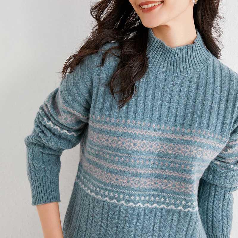 

100% Cashmere and Wool Knitted Sweater for Women 2020 New Winter Vintage Fashion Pullovers Female Soft Best Quality Jumpers, Red