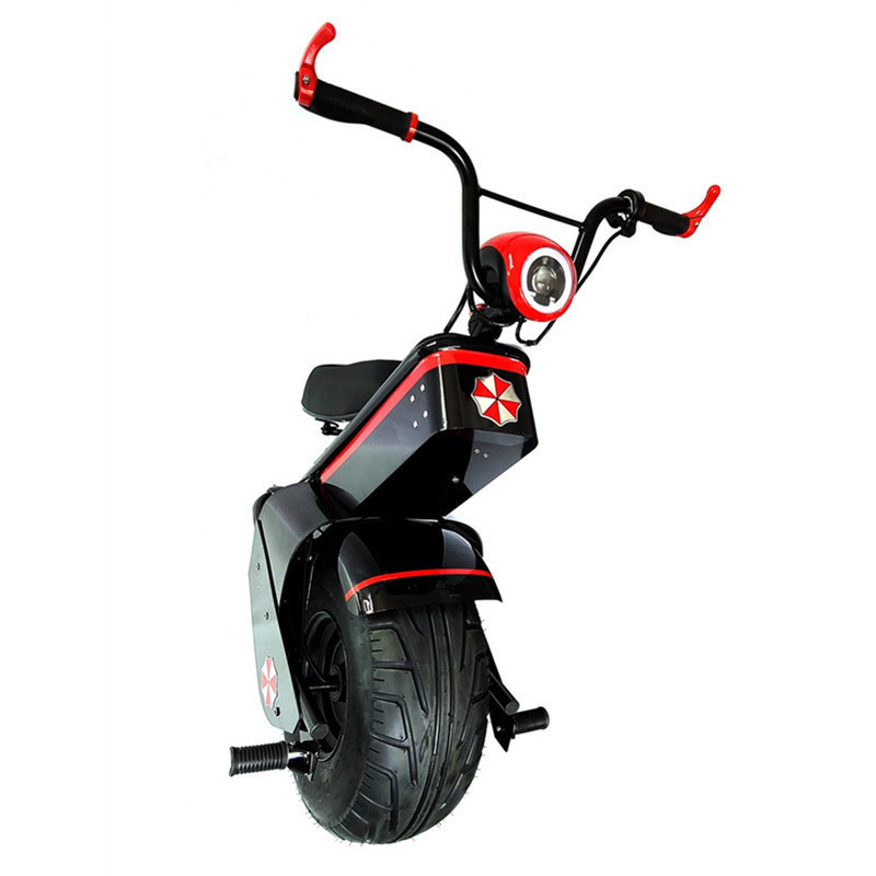 Electric Scooter 1500W One Wheel Self-balancing Scooter Motorcycle Seat 110KM 60V Electric-Monowheel Scooters 18 Inch Wide Tire-image-575030883