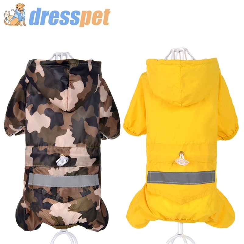 

DRESSPET Pet Dog Raincoat 100% Waterproof Polyester Coat Jacket For Small Medium Dogs Rain Clothes XXL Y200917