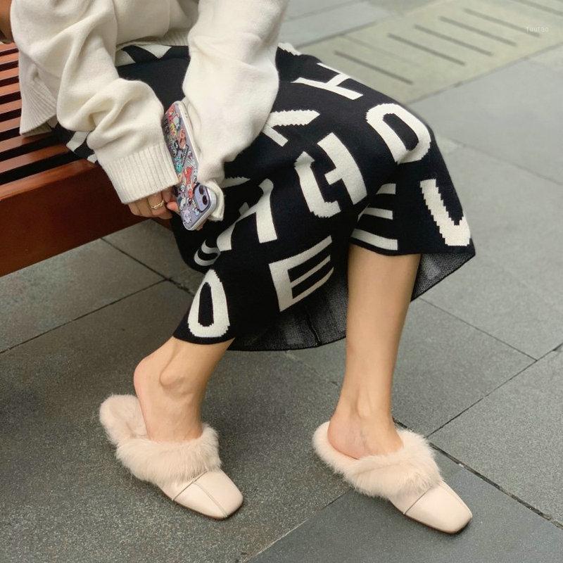 

Sianie Tianie Real Fur Natural Genuine Leather Women Winter Warm Fur Slides Woman Casual Shoes Mules Slippers Big Size 401, Beige