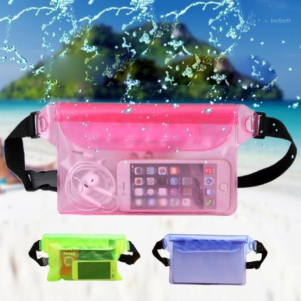 

Rainproof Waterproof Sports Underwater Bag Swim Beach Dry Pouch Waist New1, Red