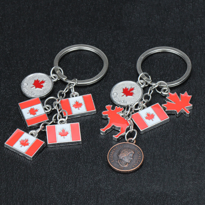 

Canadian flag Keyring decoration zinc alloy metal Keyring customized