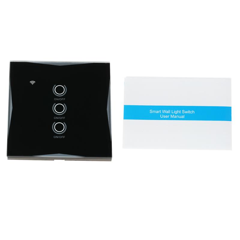 

1/2/3 Gang Glass Panel Wifi Smart Wall Touch Switch Mobile APP Tuya/Touch Control Timer No Hub Required for Smat Home