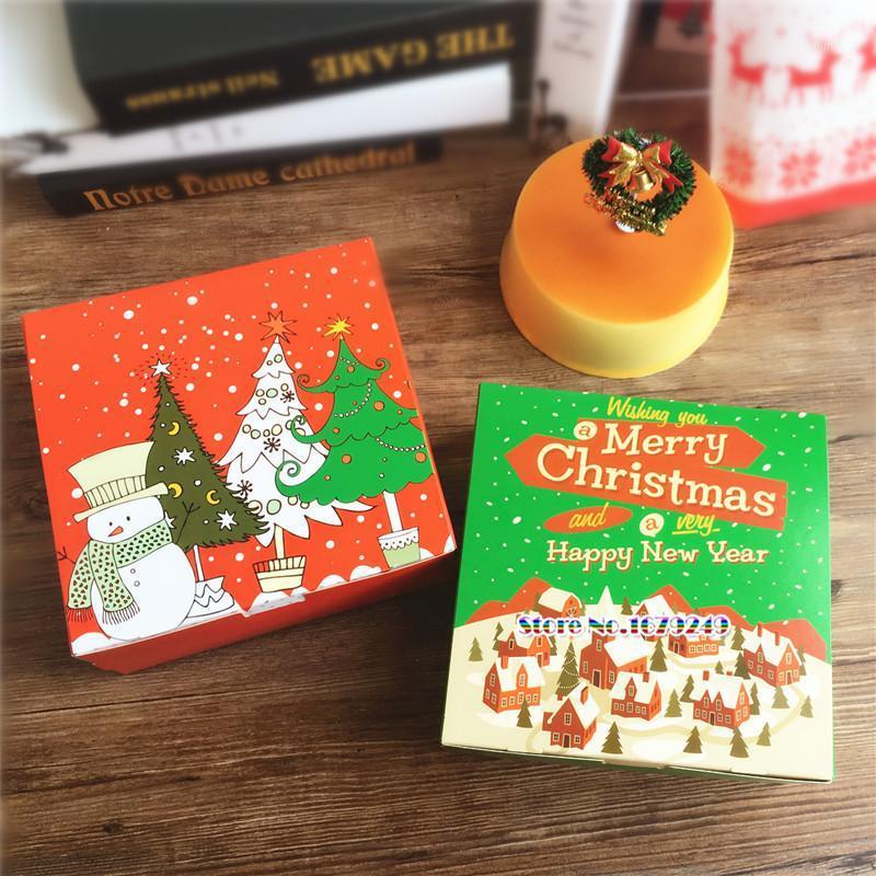 

6 inch Christmas Cheese candy boxes Cheese Cake Paper Box Cookie Container gift Packaging Wedding Christmas Use100pcs/lot1