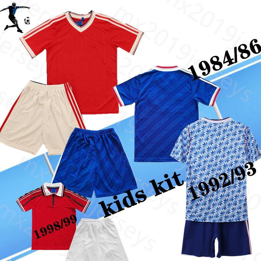 

1998 FR World Cup ZIDANE 1983 85 kids kit Retro Cantona HENRY Soccer Jerseys 86 90 92 Beckham Giggs ancient home away classic football shirt, 1984/86