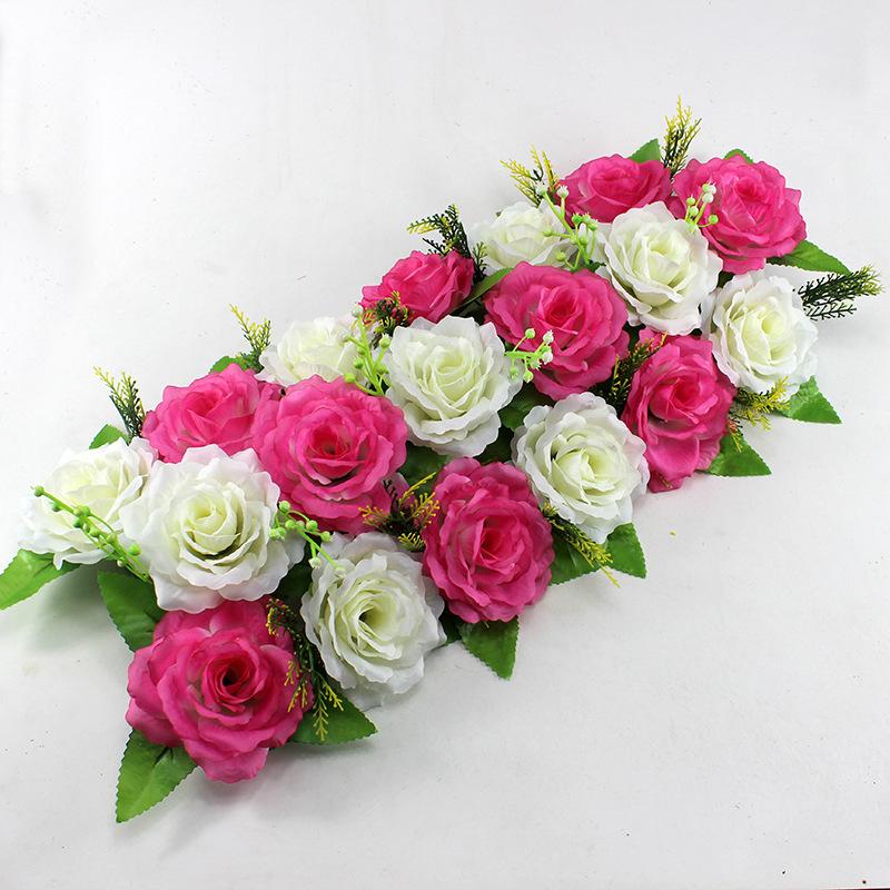 

New Wedding Arch Flowers Top Quality Fashion Wedding Road Lead Flowers Decoracion Para Bodas Artificial For Decoration, Color7