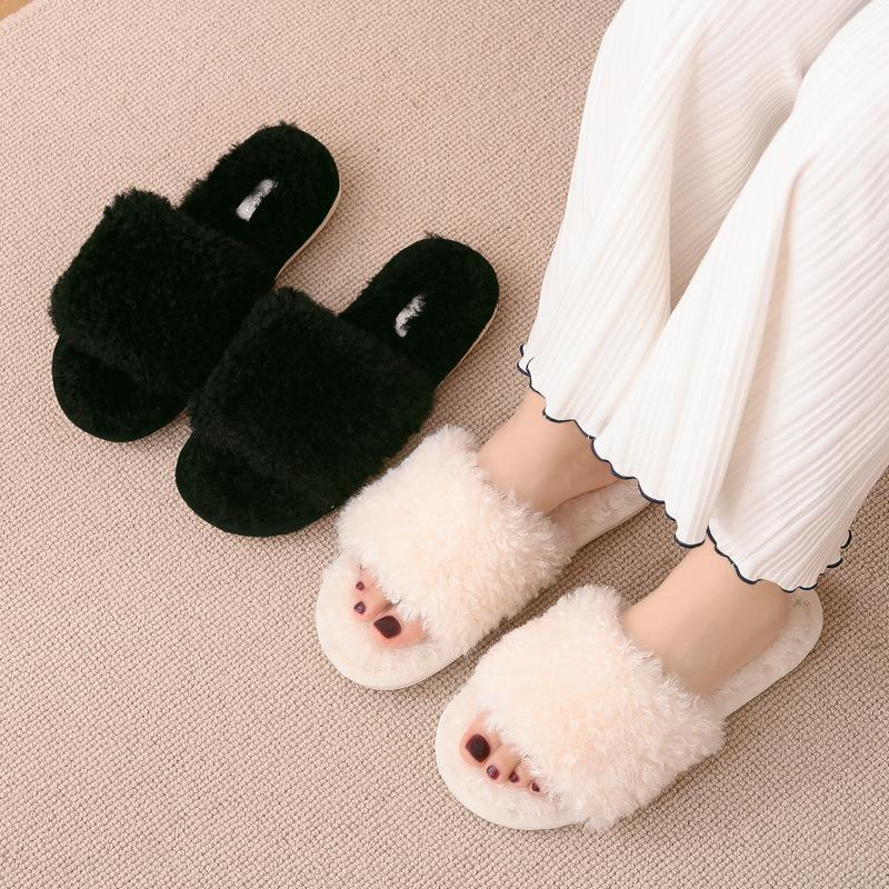

Women Slippers Girls Cute Home Shoes Cotton Short Plush Flat Slippers Casual Shoes Indoor Outdoor Female Flip Flop New Slides, Green