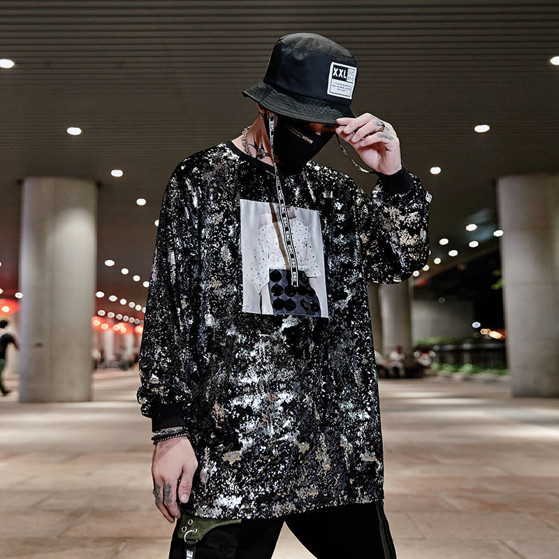 

2021 New New Men's Nightgown Versatile Youth White College Style Around Upper Neck Loose Bright Suit in the Best Fashion V6RS