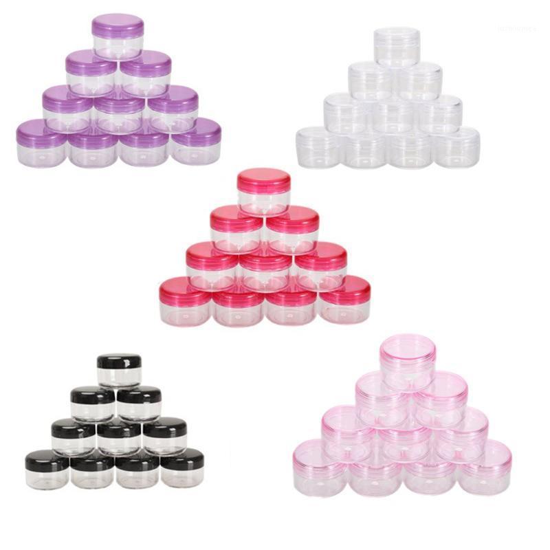 

10PCS Cosmetics Jar Box Makeup Cream Nail Art Cosmetic Bead Storage Pot Container Round Bottle Portable Plastic Transparent Case1