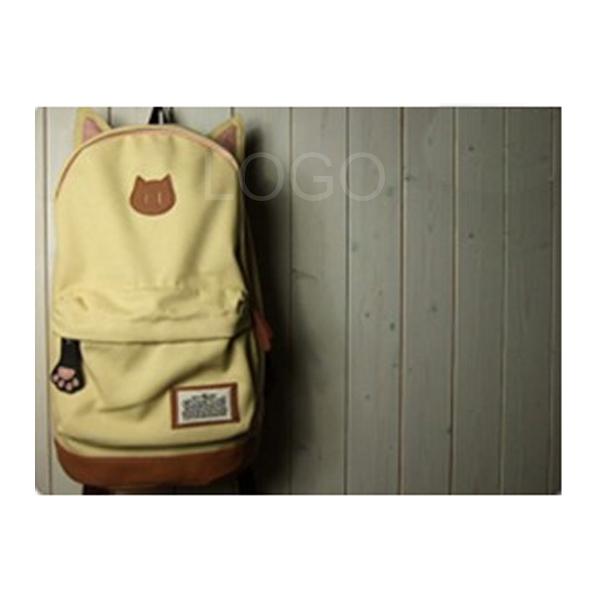 

New Latest outdoors Women Children sport bag Cat Ears College Wind Travel climbing bags Computer Bag Rucksack Satchel, Beige