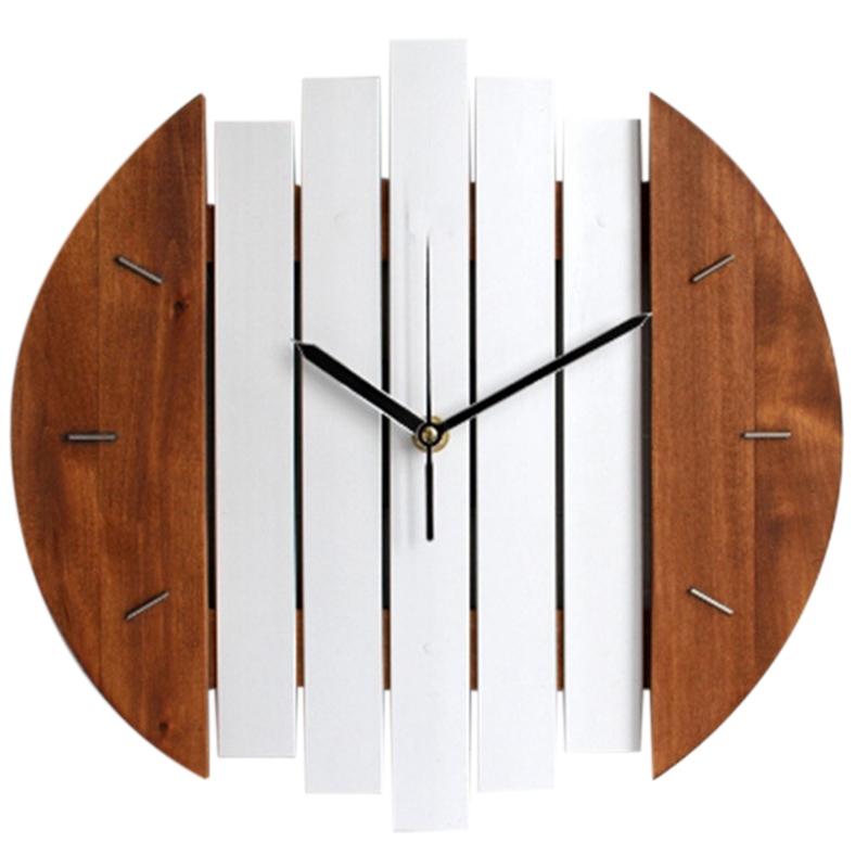 

Wooden Wall Clock Modern Design Vintage Rustic Shabby Clock Quiet Art Watch Home Decoration