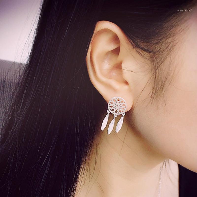 

New Fashion Silver Bohemia Nationality Feather Dream Catcher Dreamcatcher Drop Earrings For Women Jewelry High Quality1