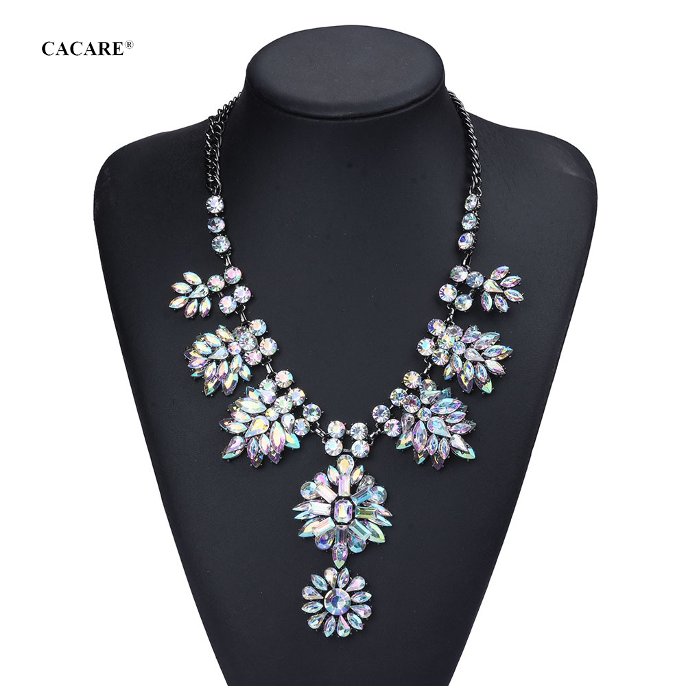 

Fashion Necklace Long Big Pendant Women Chain Fine Jewelry for Party Gift Jewelery European Style Collar Diamond F1092