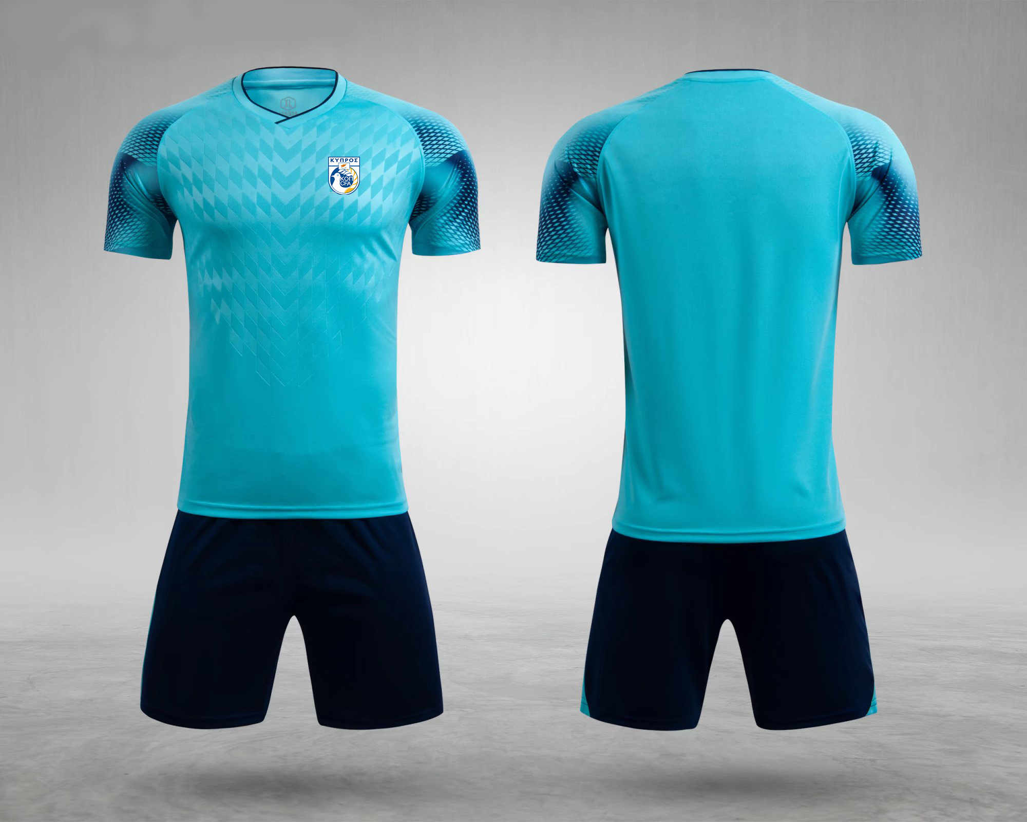 

Cyprus 22 new Men's Tracksuits summer short-sleeved outdoor football shirts breathable ice cool quick-drying fabric, No 4