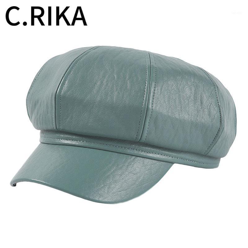 

Autumn Winter Fashion Vintage PU Leather Women Beret Hat Female Girls Outdoor Berets Casual Dome Octagonal Hat Painter Boina1, Black