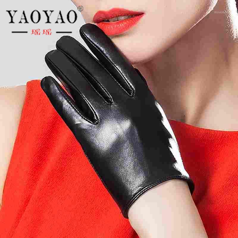 

YY8814 Women Suede Genuine Leather Short Thin Gloves Ladies Commercial Simple Business Performance Show Mittens Riding Gym Luvas1