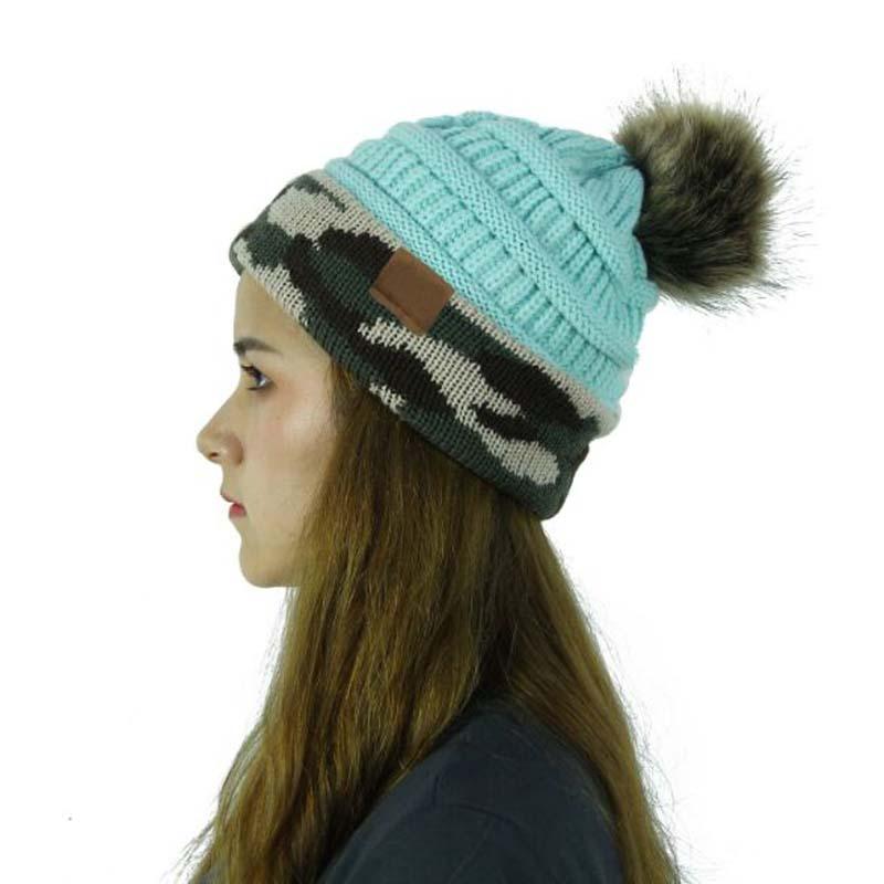 

Beanie/Skull Caps XEONGKVI 2021 Camouflage Flanging Artificial Hair Venonat Skullies Beanies Autumn Winter Warm Knitted Hats For Women, White