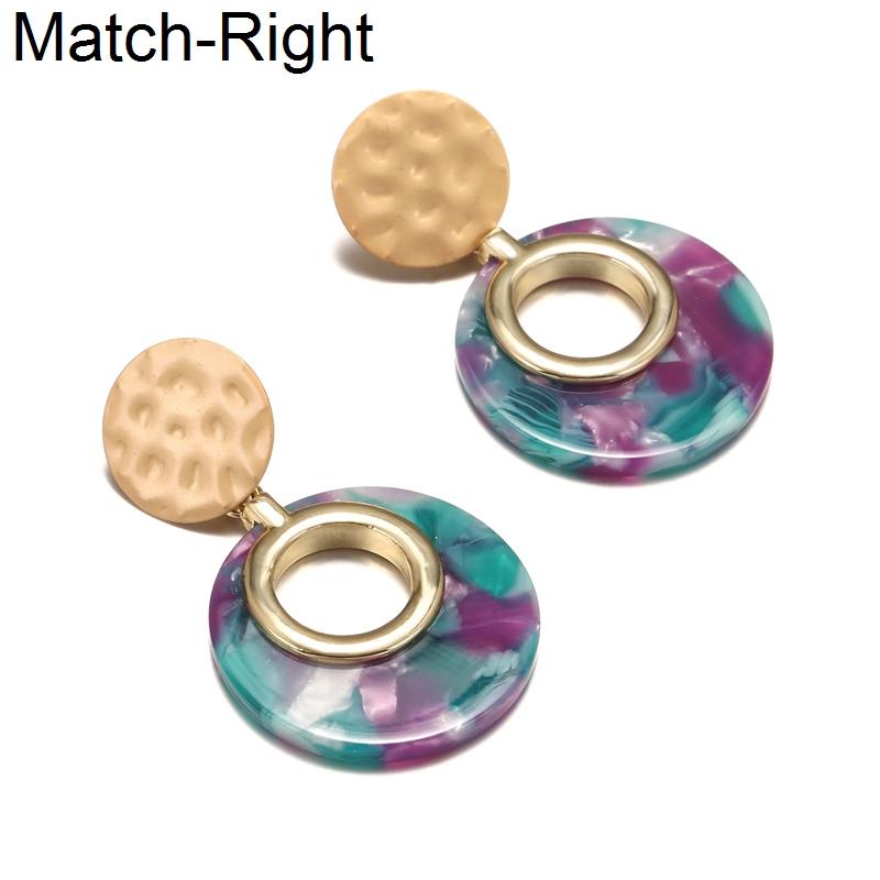 

Match-Right Women Statement Round Dangle Earrings For Women Acrylic Korean Cute Drop Earrings Pendant Female Jewelry SP819