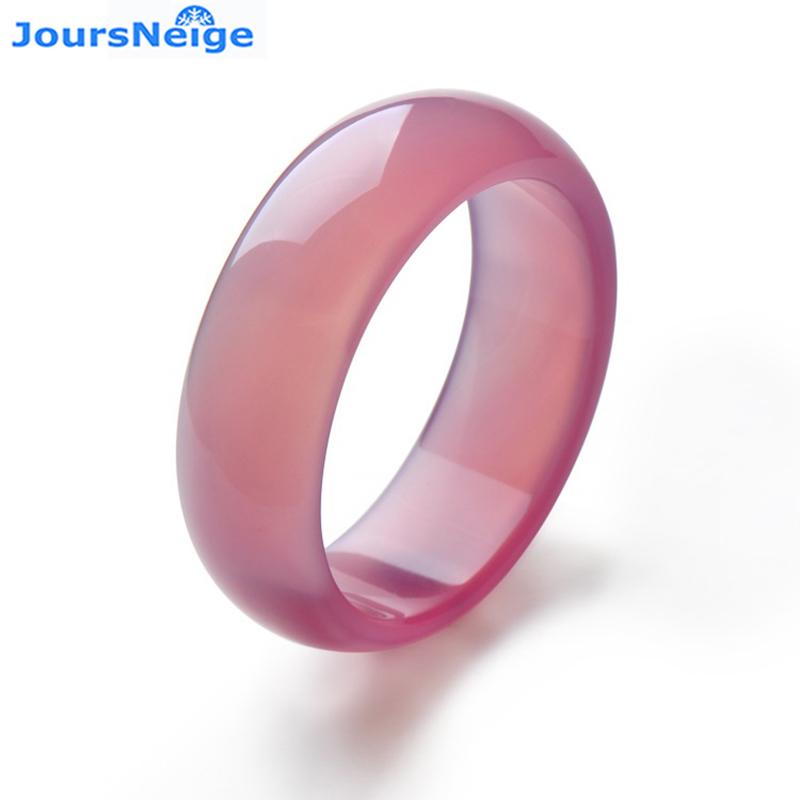

JoursNeige Natural Pink Chalcedony Bangles Bracelets for Girl Women Gift Lucky Crystal Bracelet Jewelry Accessories