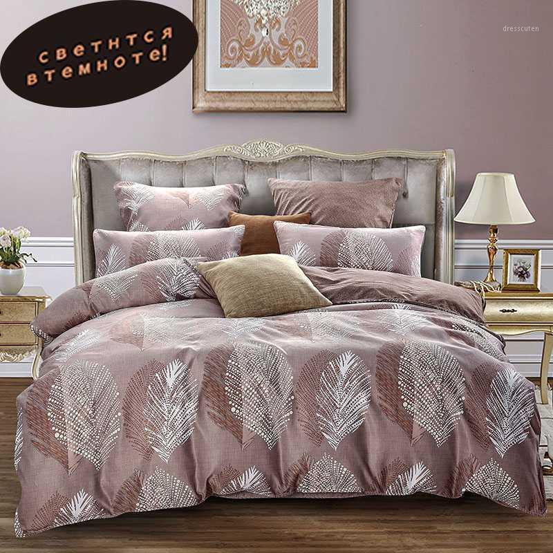 

Alanna M-ALL queen bedding set Luminous comforter euro pastel sheets bed sheet king size double bedspread cover set1, M-1024