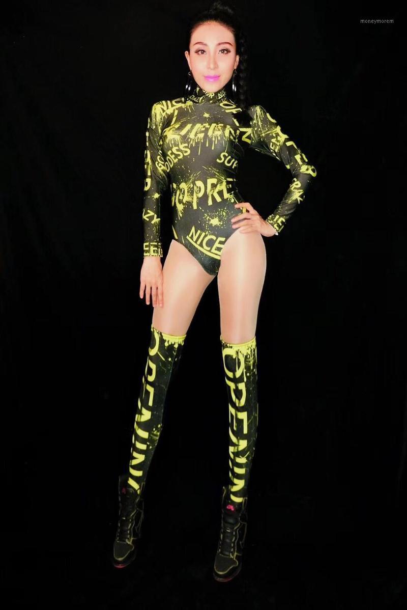 

Bodysuit Fashion Colorful Printed Spandex Jumpsuit Female Singer Stretch Bodysuit Nightclub Women's DS DJ Stage Show Outfit1, Rhinestone bodysuit