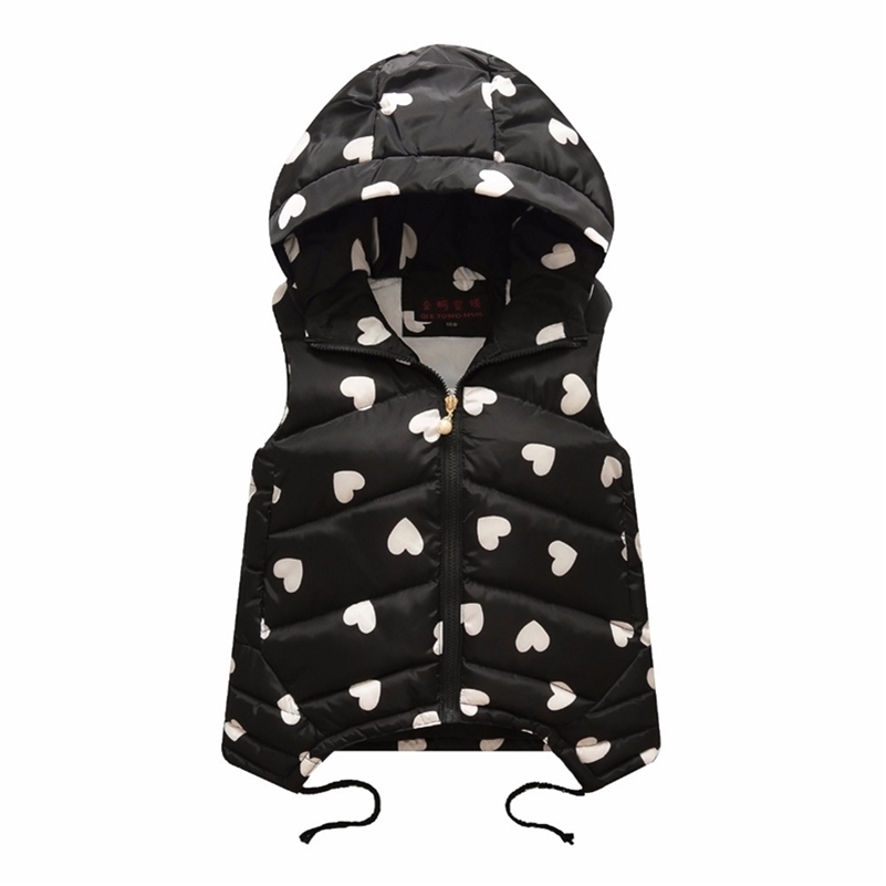 

Fashion Casual Cute Love Winter Girls Baby Coat Children's Vest,Hooded Kids Vest For Autumn Winter,Warm Comfortable Vest Girls 201106, Heise