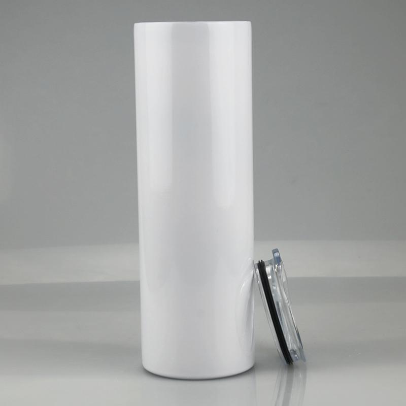 

20oz 30oz Sublimation Straight Tumbler Stainless steel blank white cup with lid Cylinder water bottle coffee SEA ship HWC3603