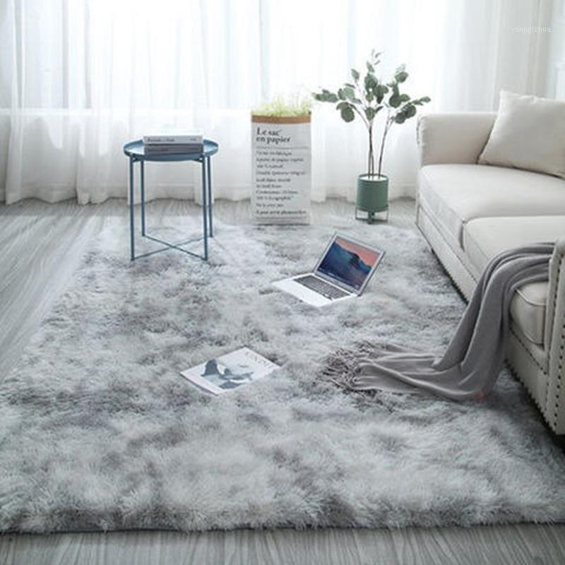 

Modern European Carpet Tie Dyeing Plush Soft Carpets For Living Room Bedroom Anti-slip blanket Gradient color living room rug1