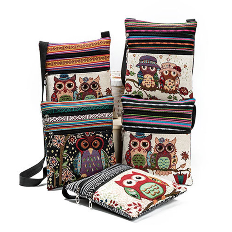 

Embroidered Owl Tote Bags Women Shoulder Bag Handbags Postman Package Shoulder Crossbody Bag Popular Simple Female Daily Bag 012705, 23.5*21*1cm
