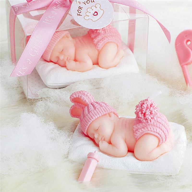 

DIY Sleeping Baby Candle Blue/Pink 3D Party Decoration Hundred Days Wedding Decoration Cake Candles DIY Birthday Candle Hot Sale
