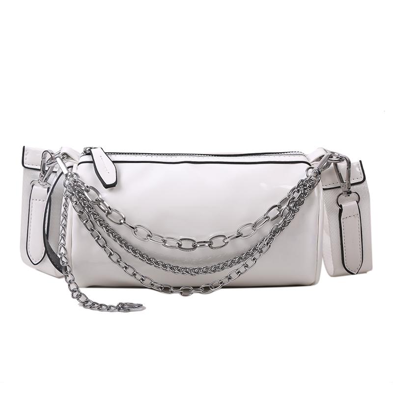 

Women Crossbody Bags New Fashion Female Shoulder Bag Unique Youth Designer Chain Bag Small PU Leather Personality White, Coffee