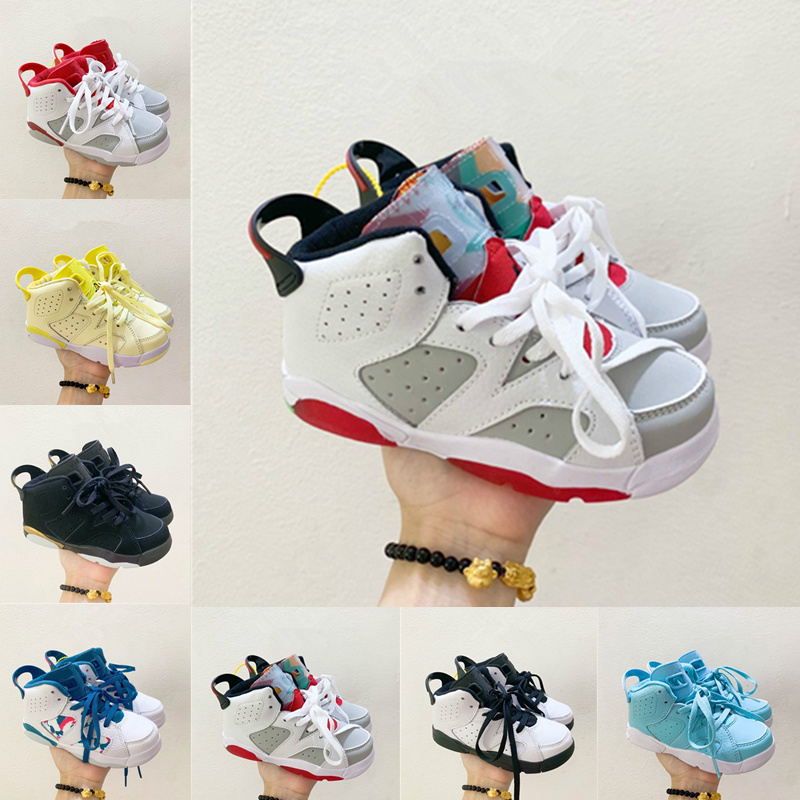 

2021Kids Boy Girls Children shoes 6 basketball shoes Outdoor sports shoes Gym Red Chicago 6s Children Sports low trainers 22-35