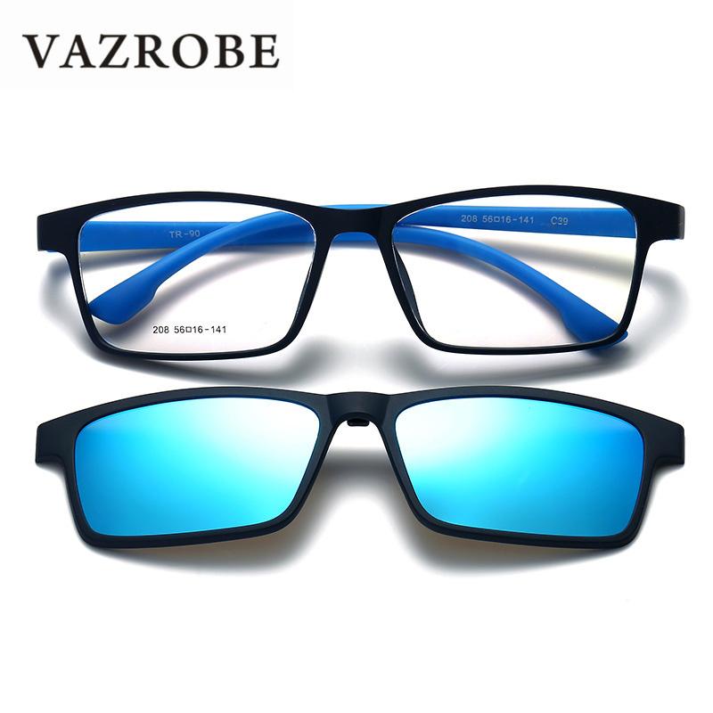 

Vazrobe (148mm) Wide Clip on Polarized Sunglasses Men TR90 Sun Glasses for Male Driving Anti Glare UV400 Double Lens Magnet 2021