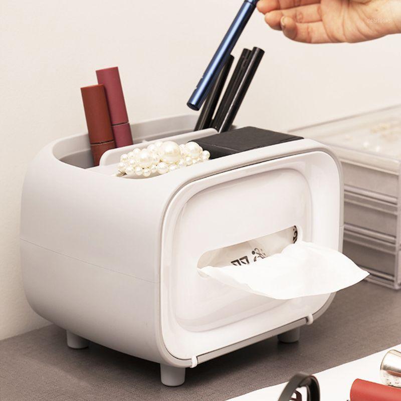 

Retro Television Pattern Tissue Box Roll Paper Storage Container Phone Stand Holder for Home Room Desk Organizer1