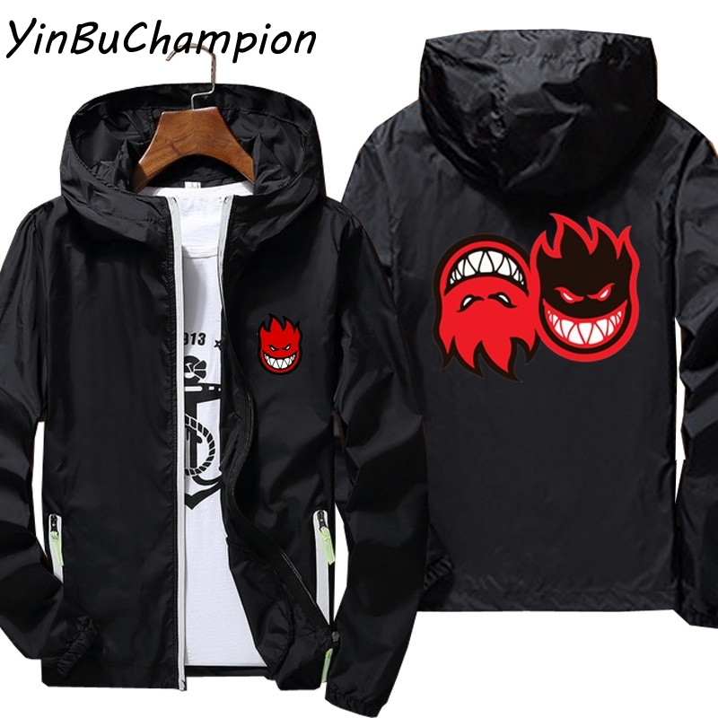 

Men's Ripper Spitfire Zombie Wheels Summer Hooded Jacket Thin Windbreaker Skin Coat Sunscreen Beach Cycling Camping Jackets 7XL, No print