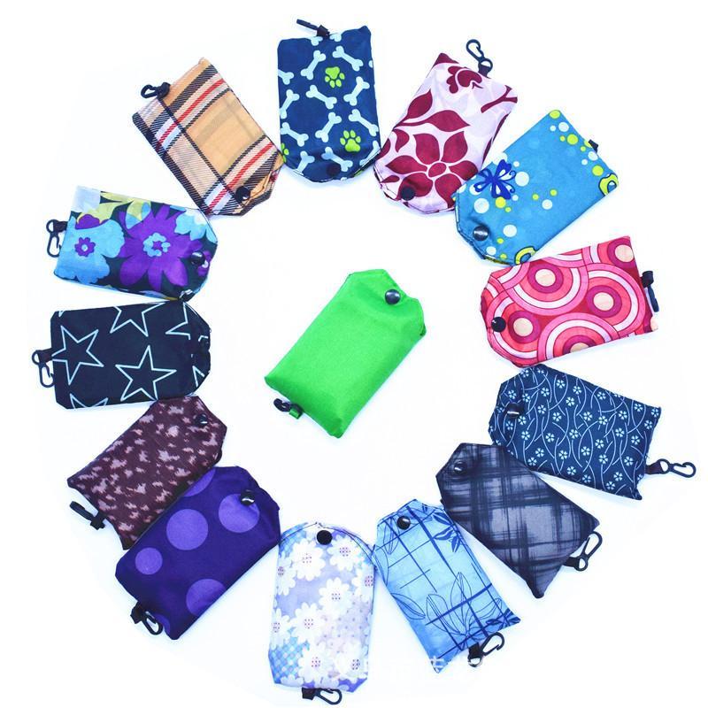 

Eco Friendly Folding Shopping Tote Bags Pouch Foldable Storage Bag Polyester Reusable Ladies Handbag gift