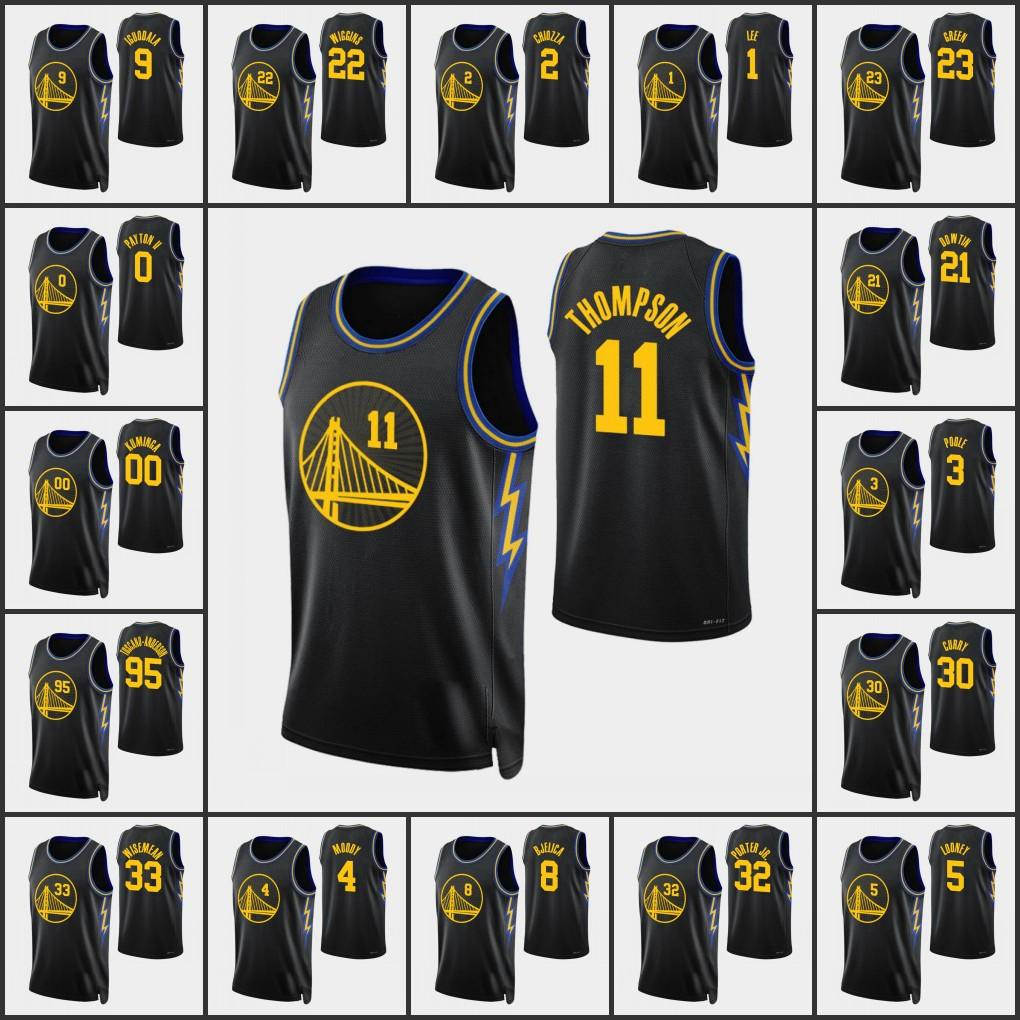 

Basketball Jersey Golden's State's Warriors's Stephen Curry Andrew Wiggins Klay Thompson Draymond Green 75th Anniversary City, Black;red