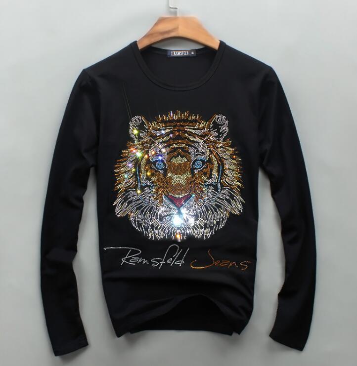 

New Man's Long Shirt Tiger's Head Thin Background Male Tshirt Design 2021s M3xp, White