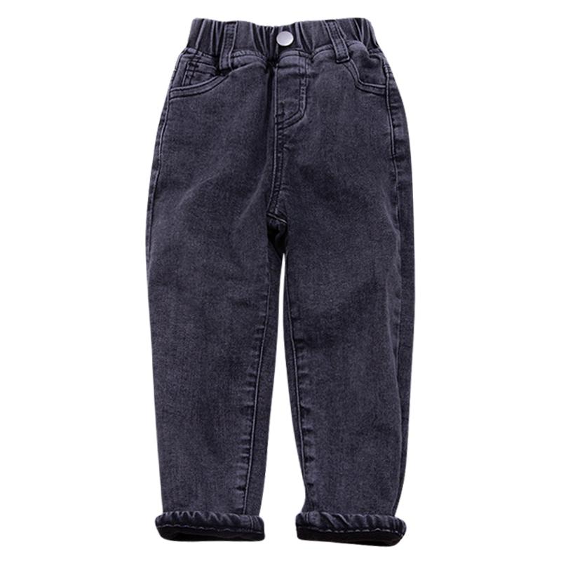 

WLG Girls Jean Kids Trousers Winter Velvet Thick Denim Blue Black Jeans Baby Girl Warm All Match Bottoms for 1-6 Years