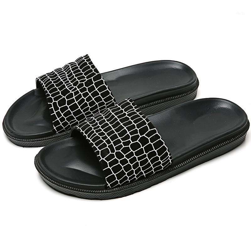 

Summer Slippers Simple Men Slides Bathroom Non-slip Soft Bottom PVC Sandals Male Flip Flops Shoes1, Black