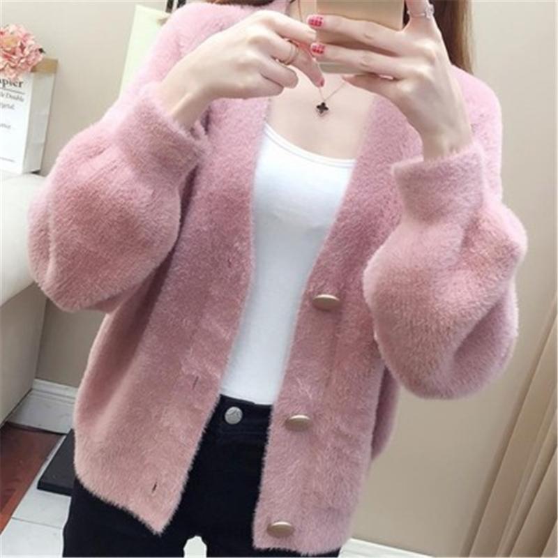 

Women's Knits & Tees Korean Fashion Woman Sweaters 2022 Knitted Cardigan Coat Sweater Short Loose Top Women Femme Pull Tops ZY5526, White