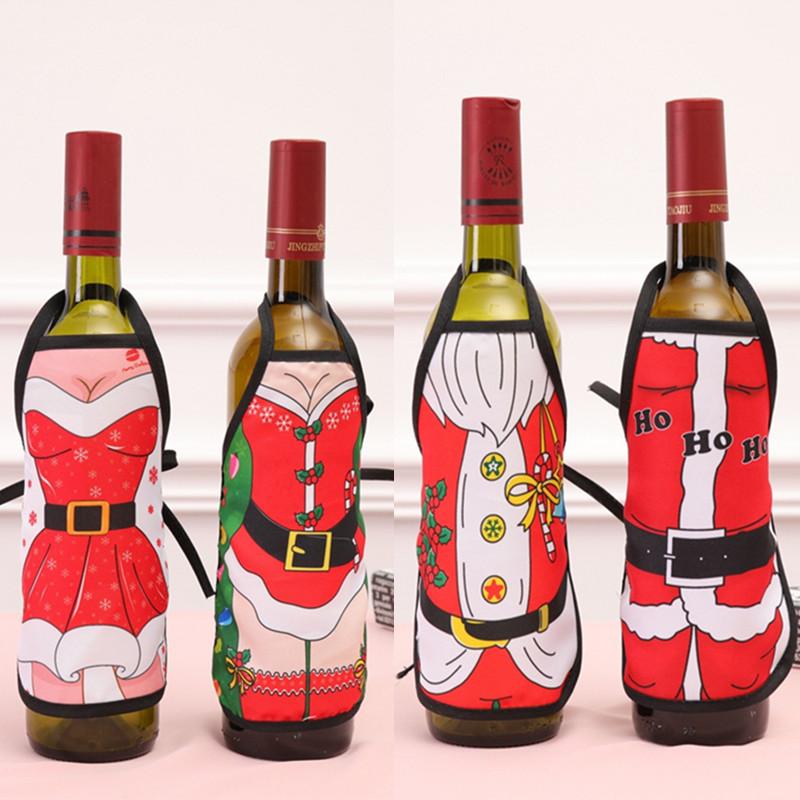 

Christmas Decorations for Home Santa Claus Wine Bottle Apron Stocking Christmas Decoration Navidad 2020 Xmas Ornaments New Year