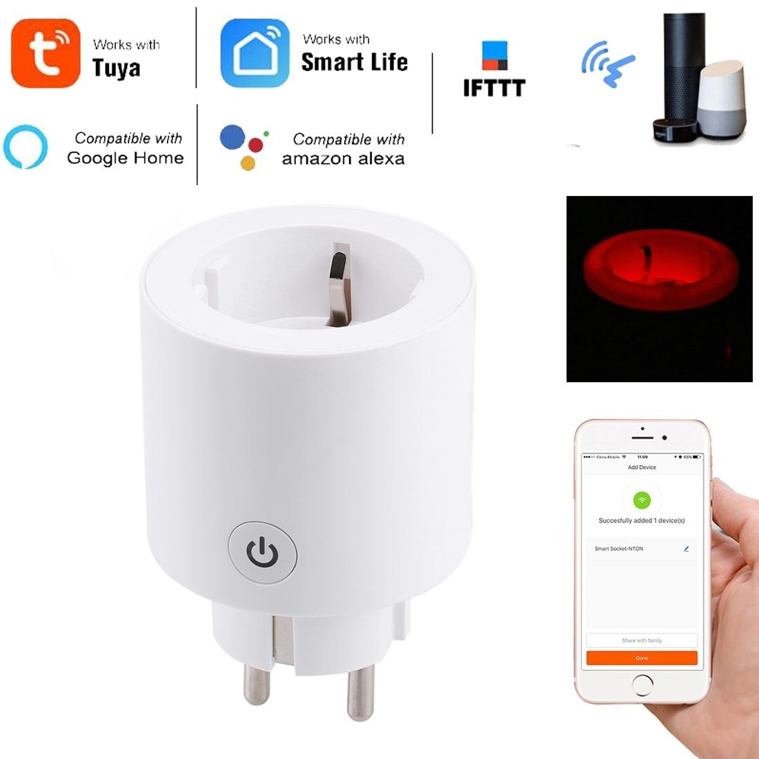 

JH-G01E 16A 24GHz WiFi Control Smart Home Power Socket Works with Alexa Google Home Support LED Indicator AC 100-240V EU Plug