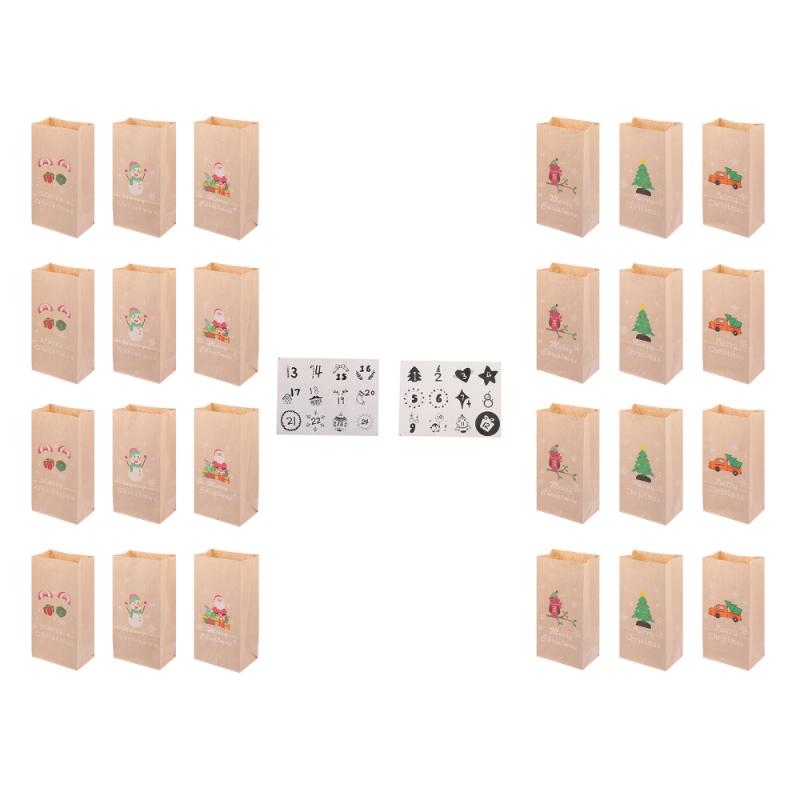

24 Sets of Christmas Present Candy Bags Gift Paper Bags for Christmas Candy