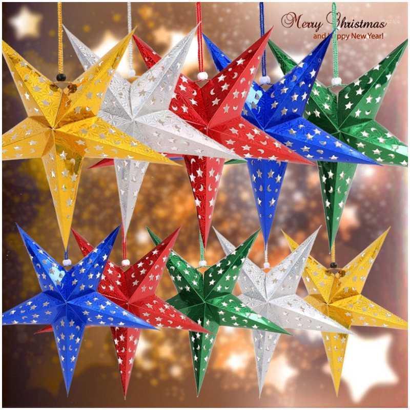 

Christmas Pendant Paper Star Tree Hanger Christmas New Year Home Party Ornaments Pendant Decorations for Home1