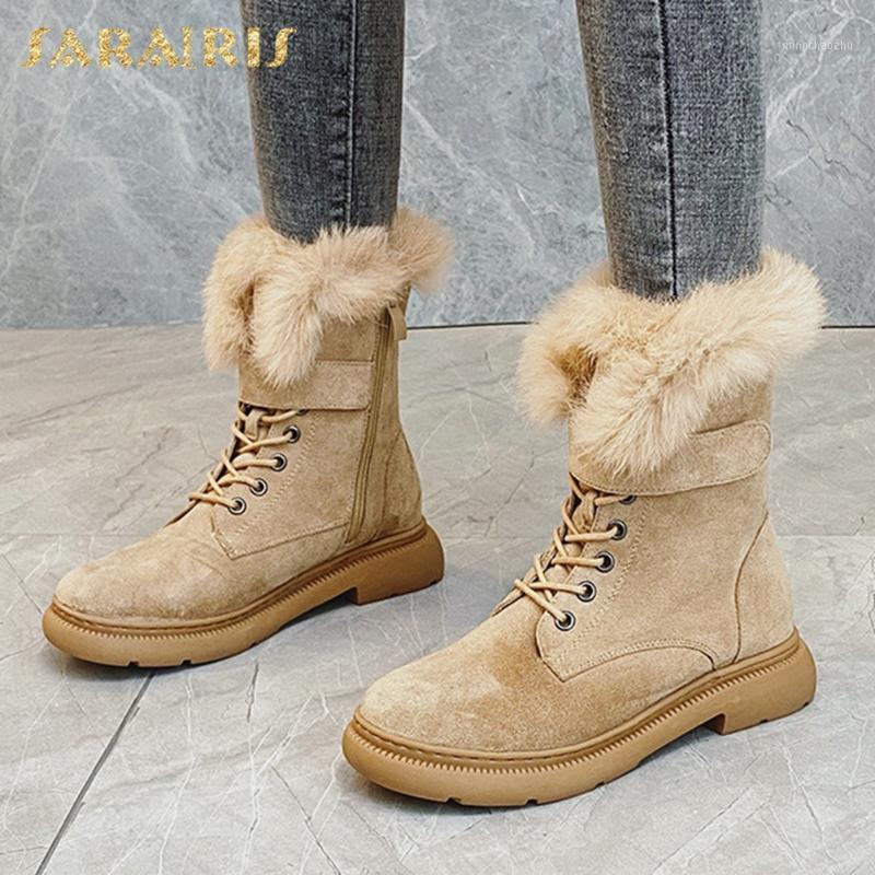 

2021 Sarairis New Arrivals Keep Warm Plush Snow Boots Woman Shoes Hot Sale Khaki Black Safty Work Office Shoes Ladies Bootie1