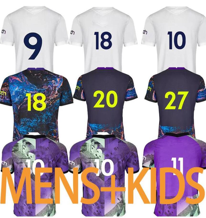 

21 22 DELE SON BALE KANE jerseys HOJBJERG BERGWIJN LO CELSO 2021 2022 LUCAS TOTTENHAM BRYAN soccer football shirt uniforms men + kids kit to, Black;yellow