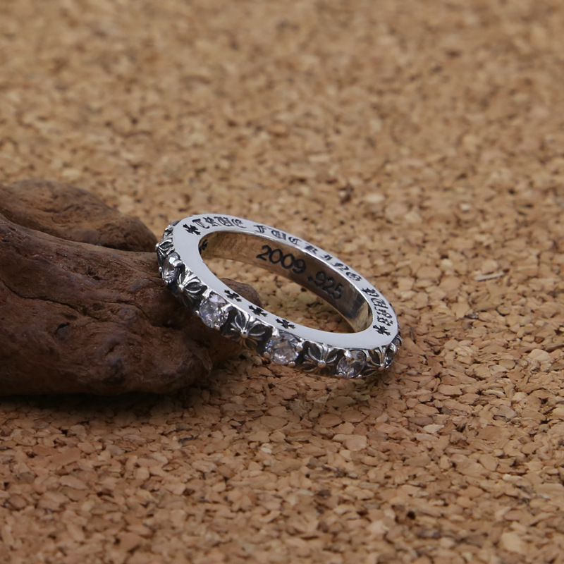Brand new 925 sterling silver fashion jewelry vintage American European style designer rings with crystal stones and without stone-image-484685379
