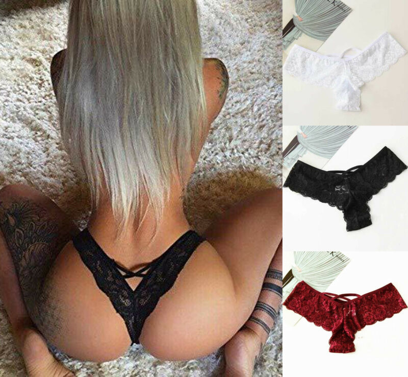 

Women Thongs Underwear Plus Size Seamless Lace Panties Kniers G-string Underpant Briefs Tanga Female Thong, Black;pink
